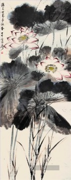 old eating soup Ölbilder verkaufen - Chang dai chien lotus 9 old China ink